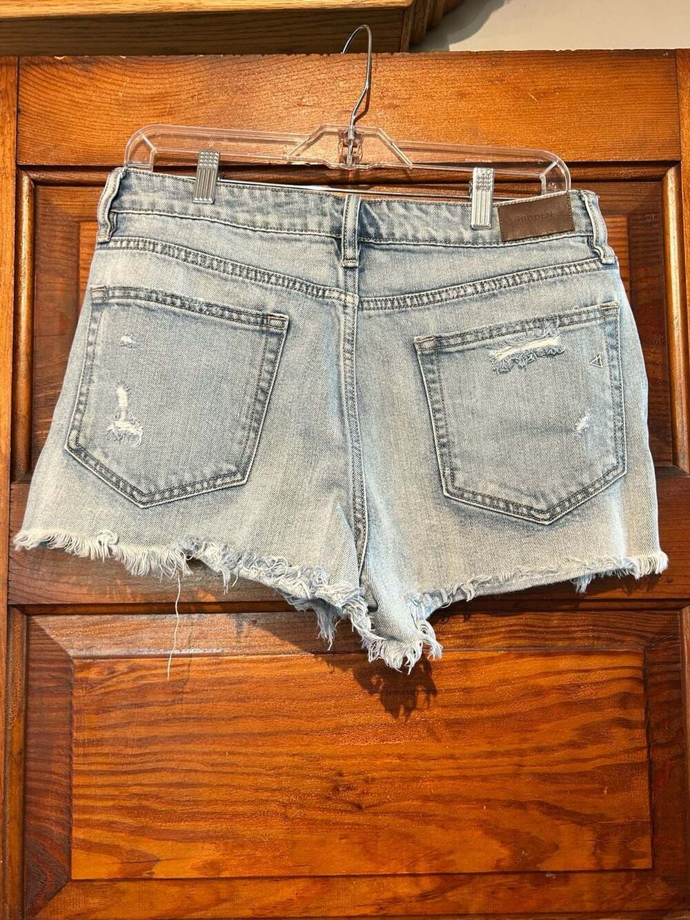 Hidden Jeans High Rise Distressed Button Fly Denim Shorts - Picture 4 of 8